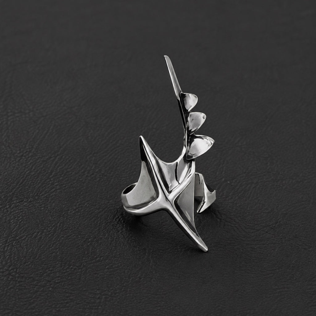 Cyber Spiral Sculptural Personality Ring