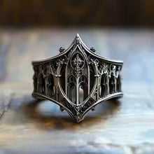 Vintage Gothic Castle Personality Ring